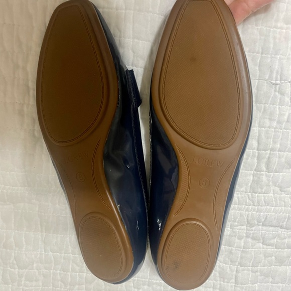J.Crew Navy Patent Leather Loafer Flats Size 8 - Picture 3 of 4